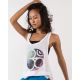 VIO YOGA TankTop Tencel Print weiß Graffiti Moon Siebdruck auf Wasserfarben Basis