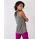 VIO YOGA TankTop Tencel Print grau Typo Siebdruck auf Wasserfarben Basis nach GOTS Schulter