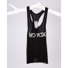 VIO YOGA TankTop Tencel schwarz weiß Typo Vorderseite