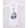 VIO YOGA TankTop Tencel Print weiß Graffiti Moon Siebdruck auf Wasserfarben Basis Vorderseite hängend