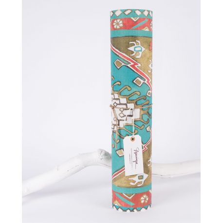 Magic Carpet Yogamatte turquoise traditional stehend