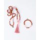 Rudraksha Kette Mala rose mit Armband