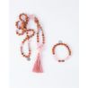 Rudraksha Kette Mala rose mit Armband