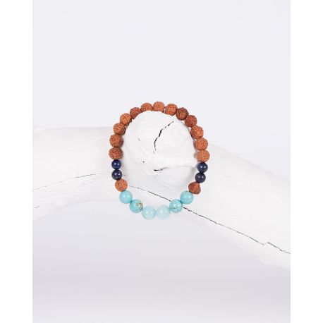 Rudraksha Armband blue sea hängend