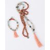 Rudraksha Mala Kette sweet pastel mit Armband