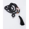 Rudraksha Mala Kette black moon liegend